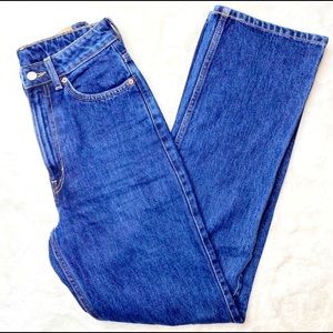 Weekday Rowe Extra High Straight Blue Jeans Size 25 100% Cotton